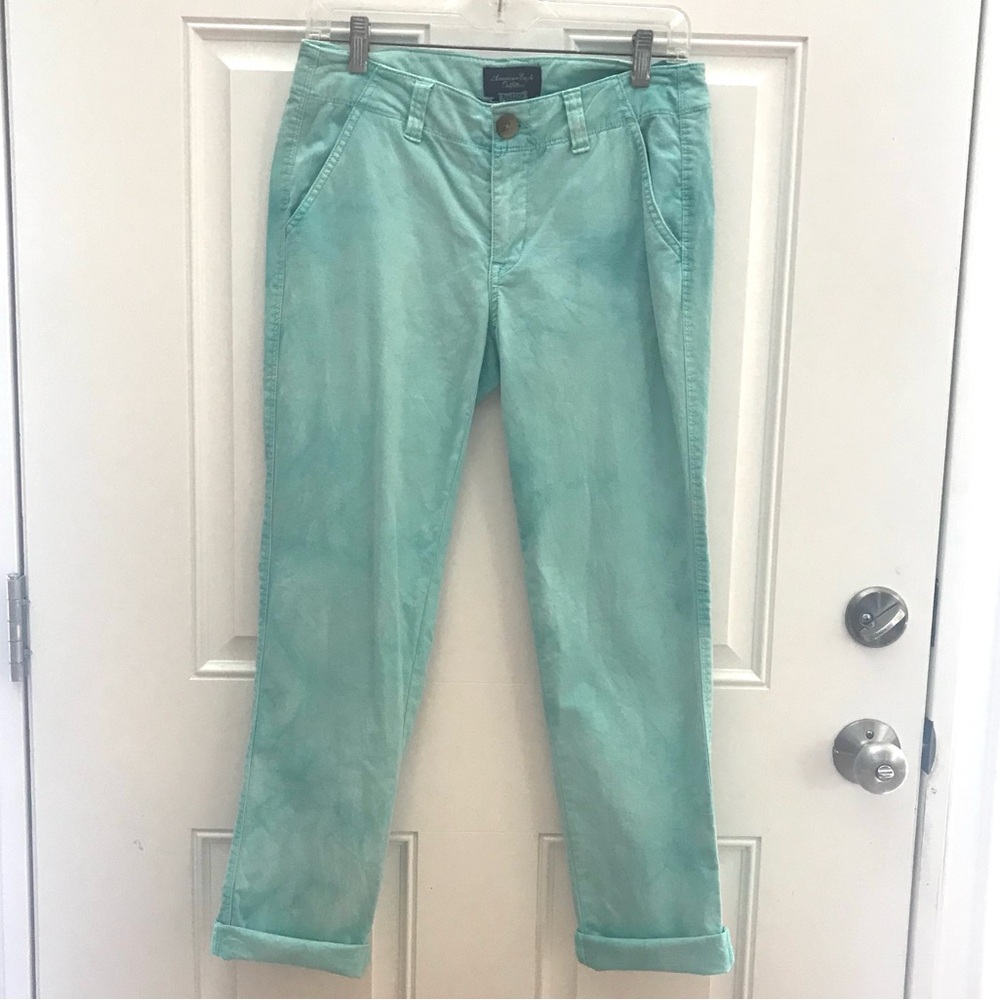 American Eagle AEO Pale Turquoise Twill Chinos *Marble Wash*